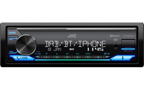 [JVC482KDXDBT] JVC KD-X482DBT Digital-Media-Receiver mit Amazon Alexa, USB und AUX und kurzem Chassis