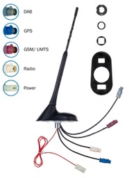 [2100000108732] Kombiflex-Antenne aktiv - FM/DAB+/GPS/GSM mit Fakraanschlüssen